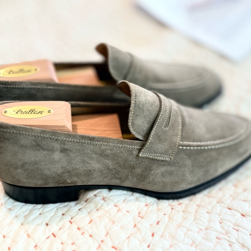 Di Bianco Men's Suede Loafers - Gray